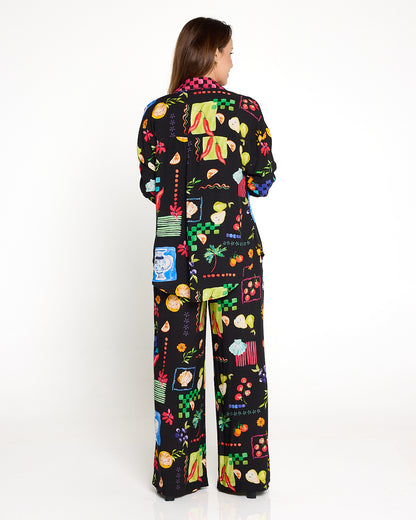 Lilian Shirt - Black/Bountiful Print