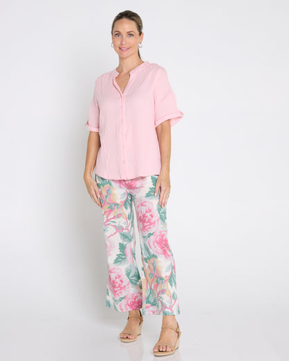 Willow Cotton Gauze Top – Dusty Pink