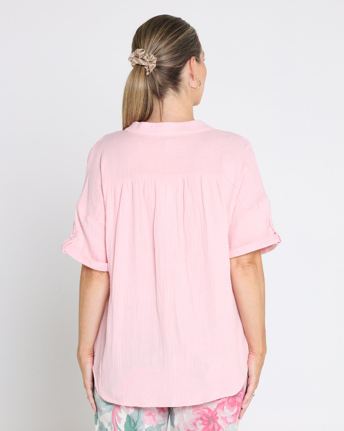 Willow Cotton Gauze Top – Dusty Pink