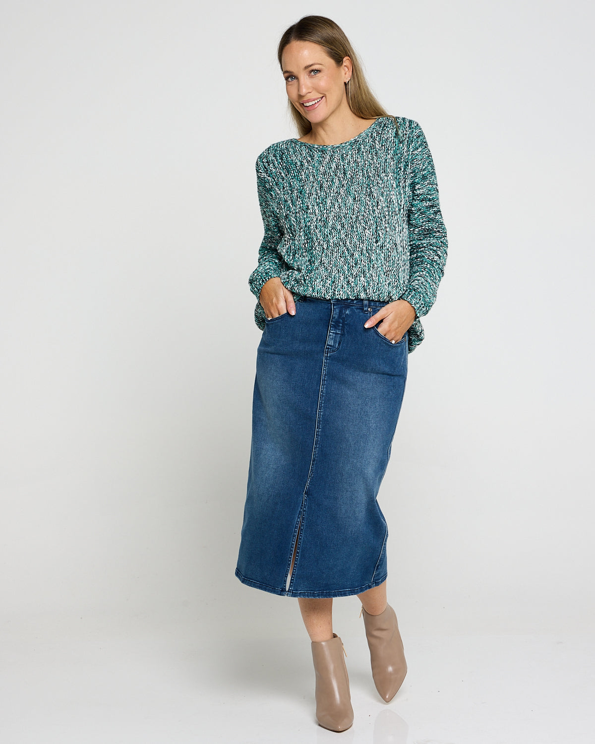 Hadley Denim Skirt - Mid Wash