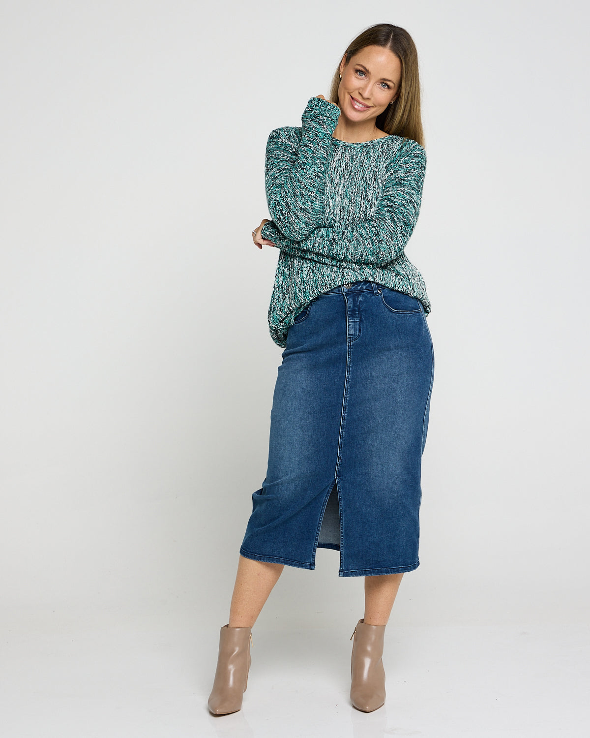 Hadley Denim Skirt - Mid Wash
