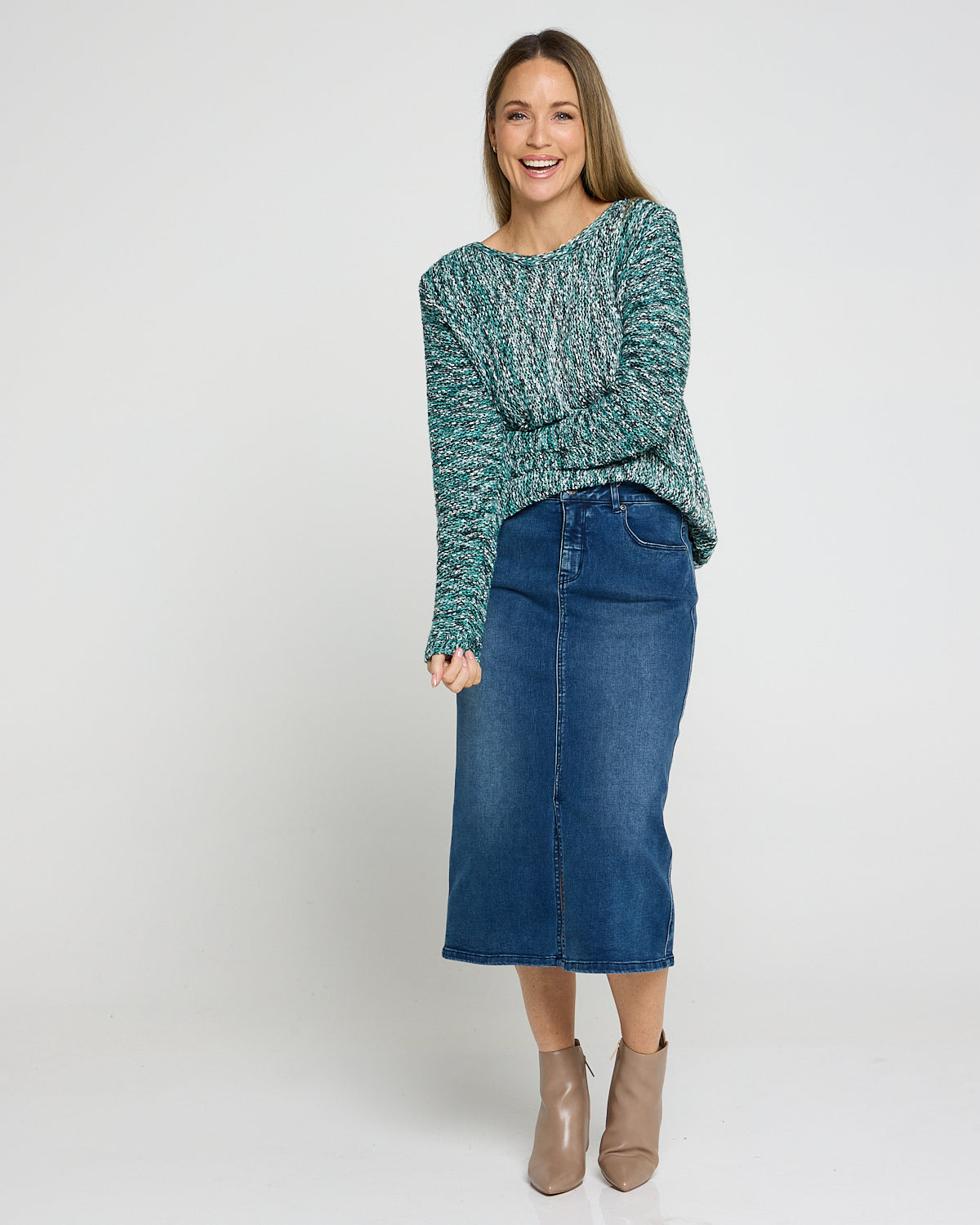 Hadley Denim Skirt - Mid Wash