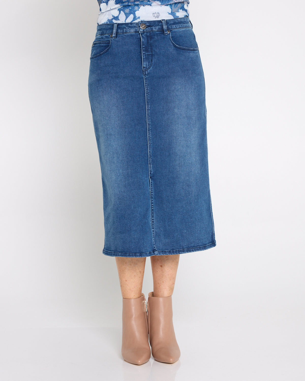 Hadley Denim Skirt - Mid Wash