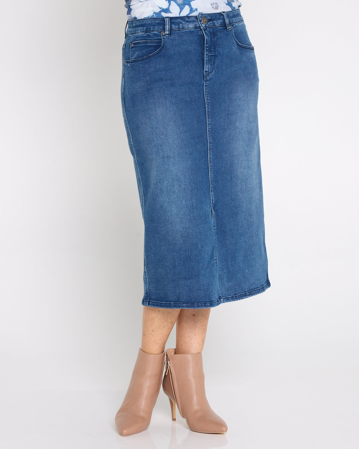 Hadley Denim Skirt - Mid Wash