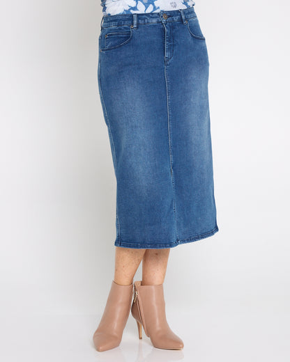 Hadley Denim Skirt - Mid Wash