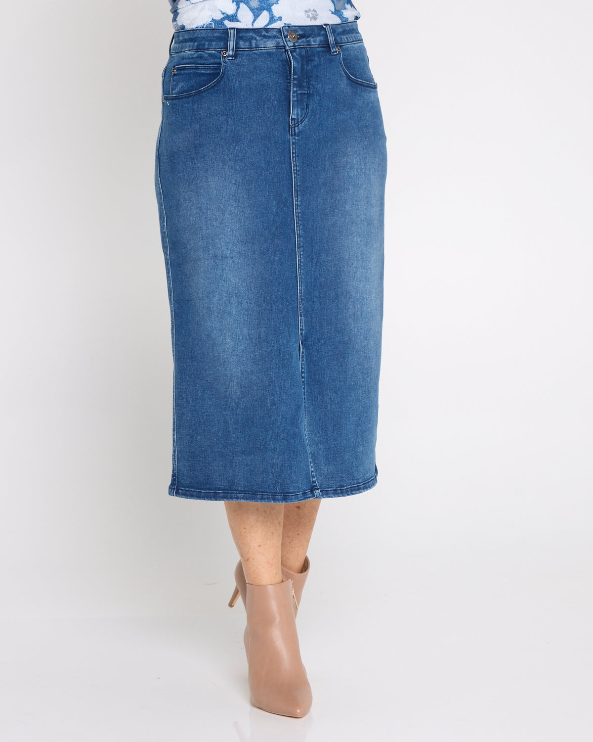 Hadley Denim Skirt - Mid Wash | Women's Clothing | TULIO Fashion
