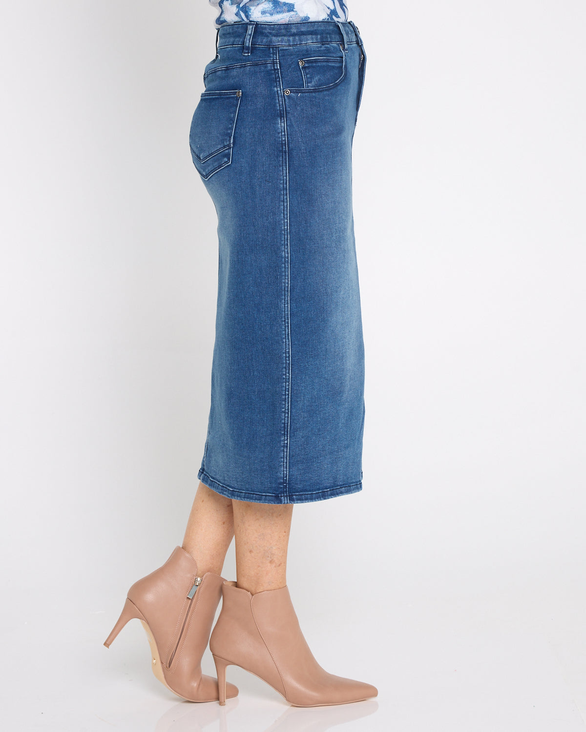 Hadley Denim Skirt - Mid Wash