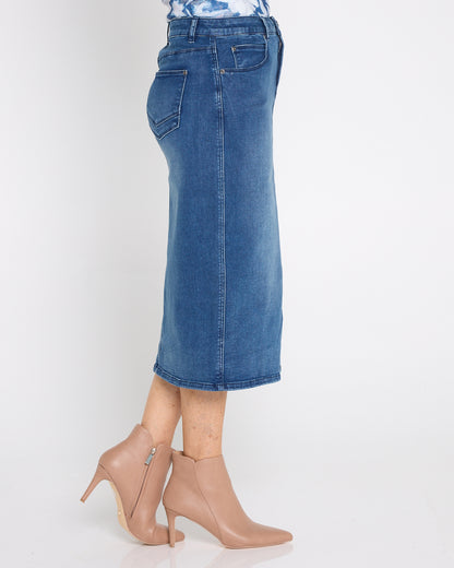 Hadley Denim Skirt - Mid Wash