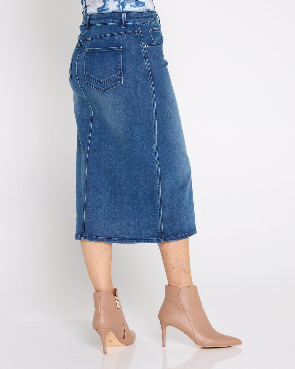 Hadley Denim Skirt - Mid Wash