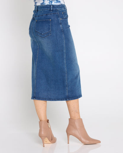 Hadley Denim Skirt - Mid Wash