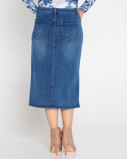 Hadley Denim Skirt - Mid Wash