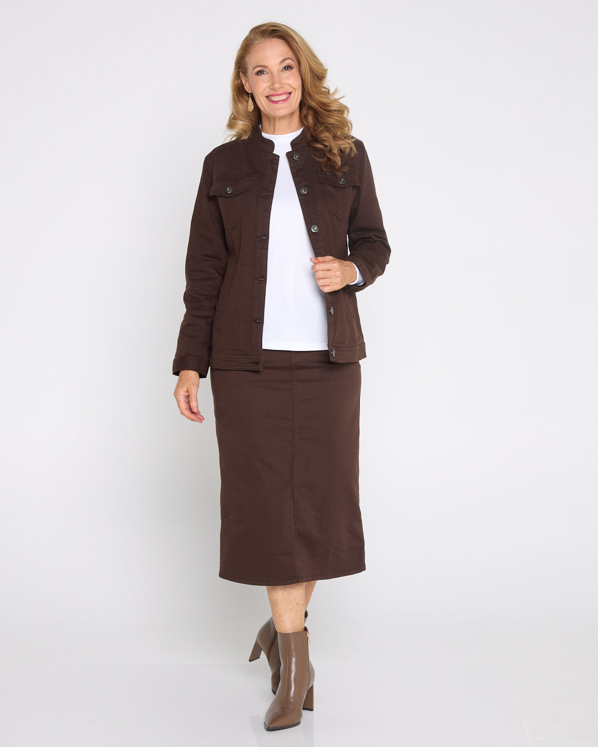 MJ Stretch Cotton Jacket - Chocolate