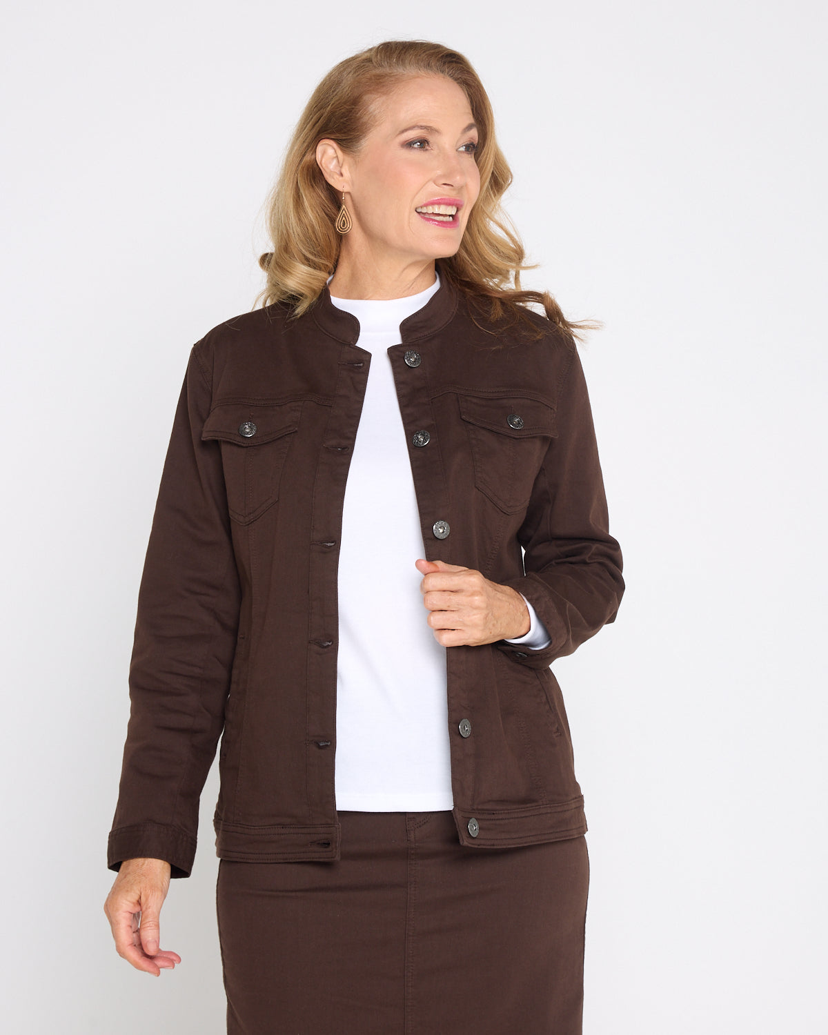 MJ Stretch Cotton Jacket - Chocolate