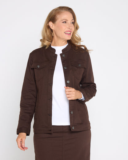 MJ Stretch Cotton Jacket - Chocolate