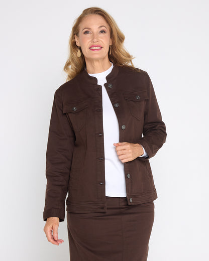 MJ Stretch Cotton Jacket - Chocolate