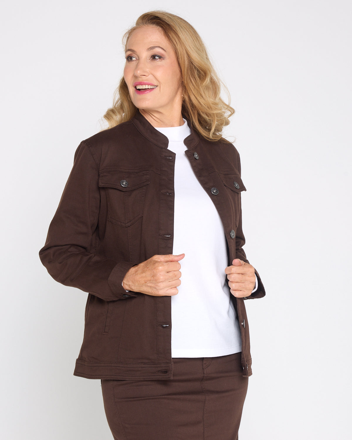 MJ Stretch Cotton Jacket - Chocolate