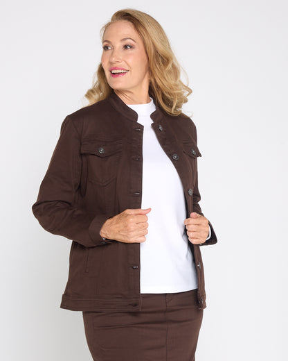 MJ Stretch Cotton Jacket - Chocolate