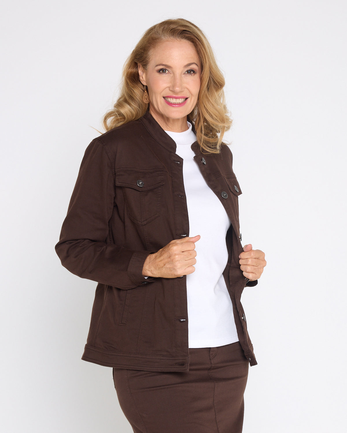 MJ Stretch Cotton Jacket - Chocolate