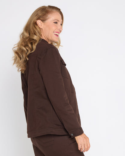 MJ Stretch Cotton Jacket - Chocolate