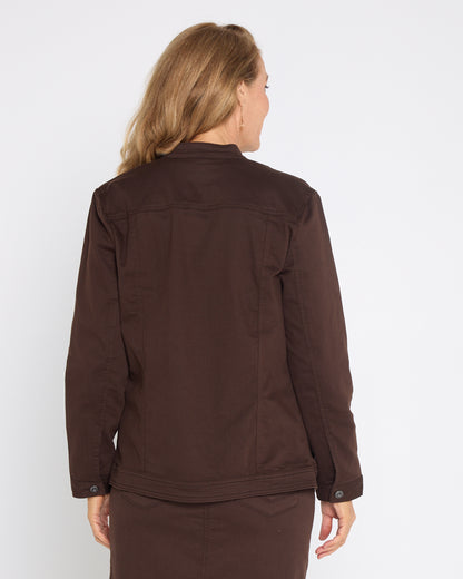 MJ Stretch Cotton Jacket - Chocolate