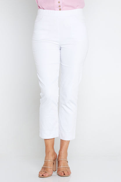 Kayla Pull On 7/8 Stretch Pants - White