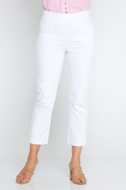 Kayla Pull On 7/8 Stretch Pants - White