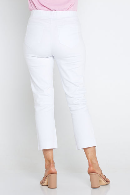 Kayla Pull On 7/8 Stretch Pants - White