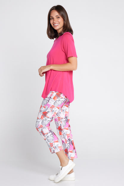 7/8 Stretch Pocket Pants - Keyline Floral Print