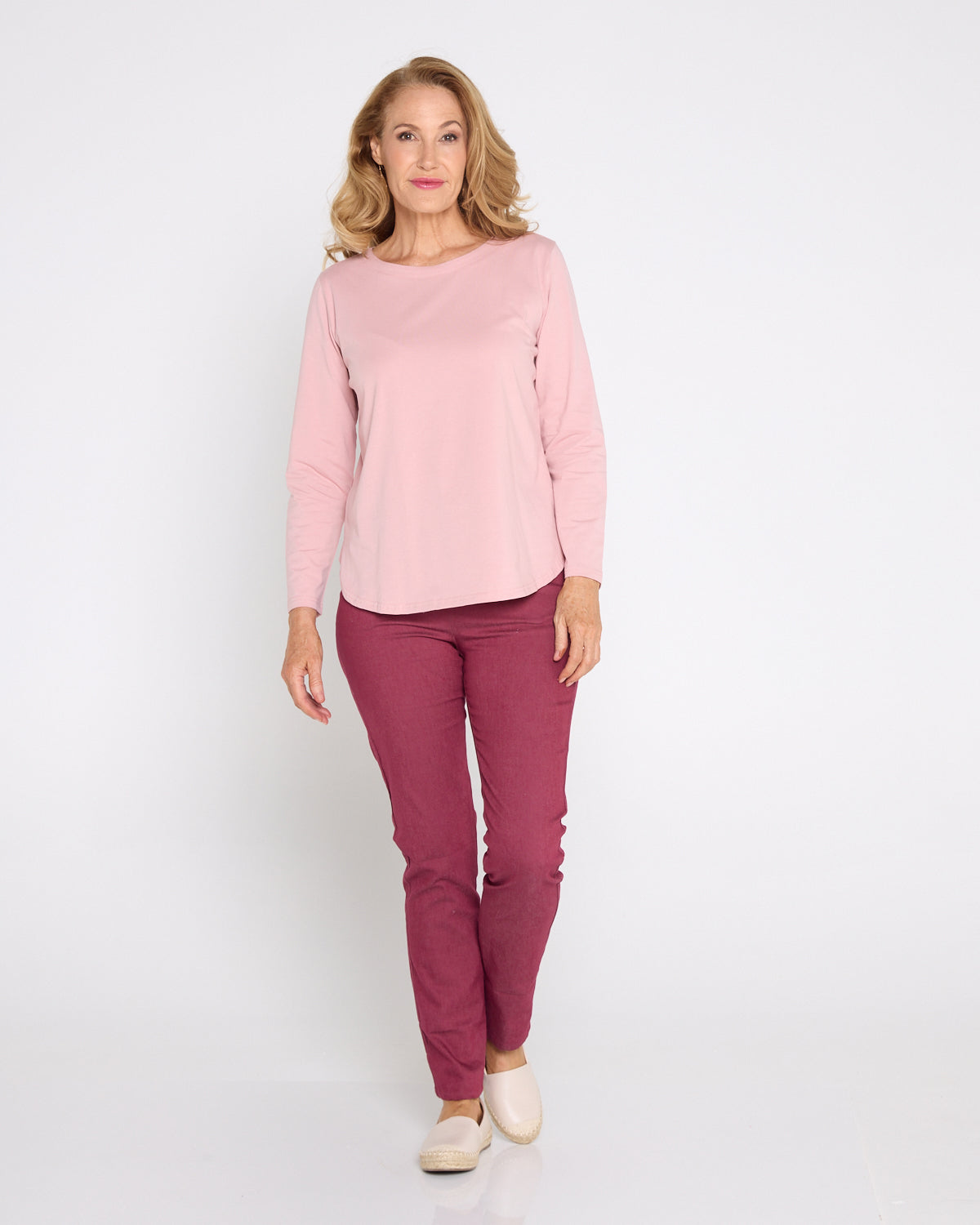 Kayla Winter Pull-On Pants - Burgundy