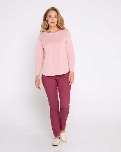 Kayla Winter Pull-On Pants - Burgundy