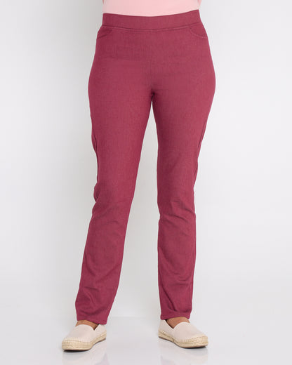 Kayla Winter Pull-On Pants - Burgundy