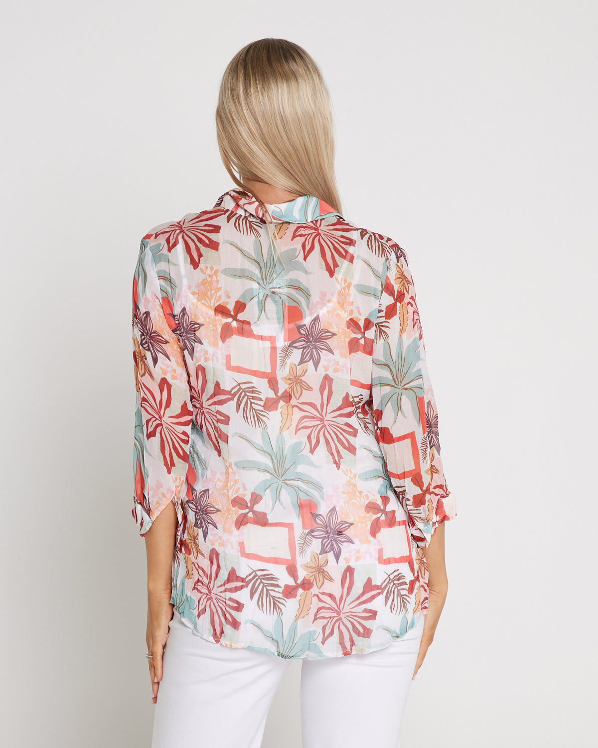 Georgette Digital Print Shirt - Sienna Botanical