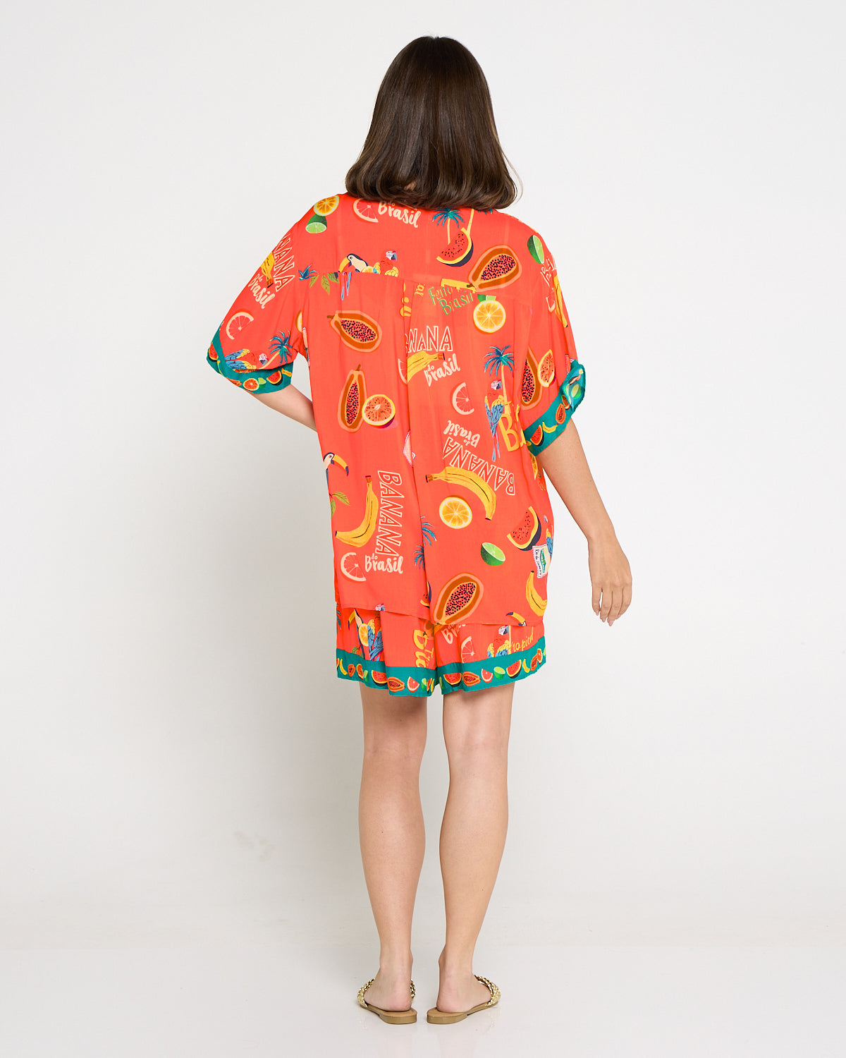 Cabana Button Shirt - Brasil Coral