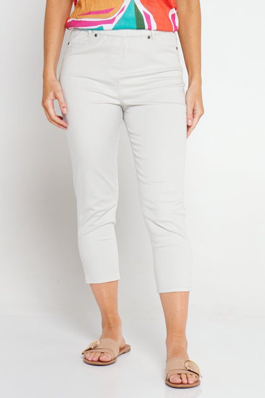 Stefani Capri Pants - Bone