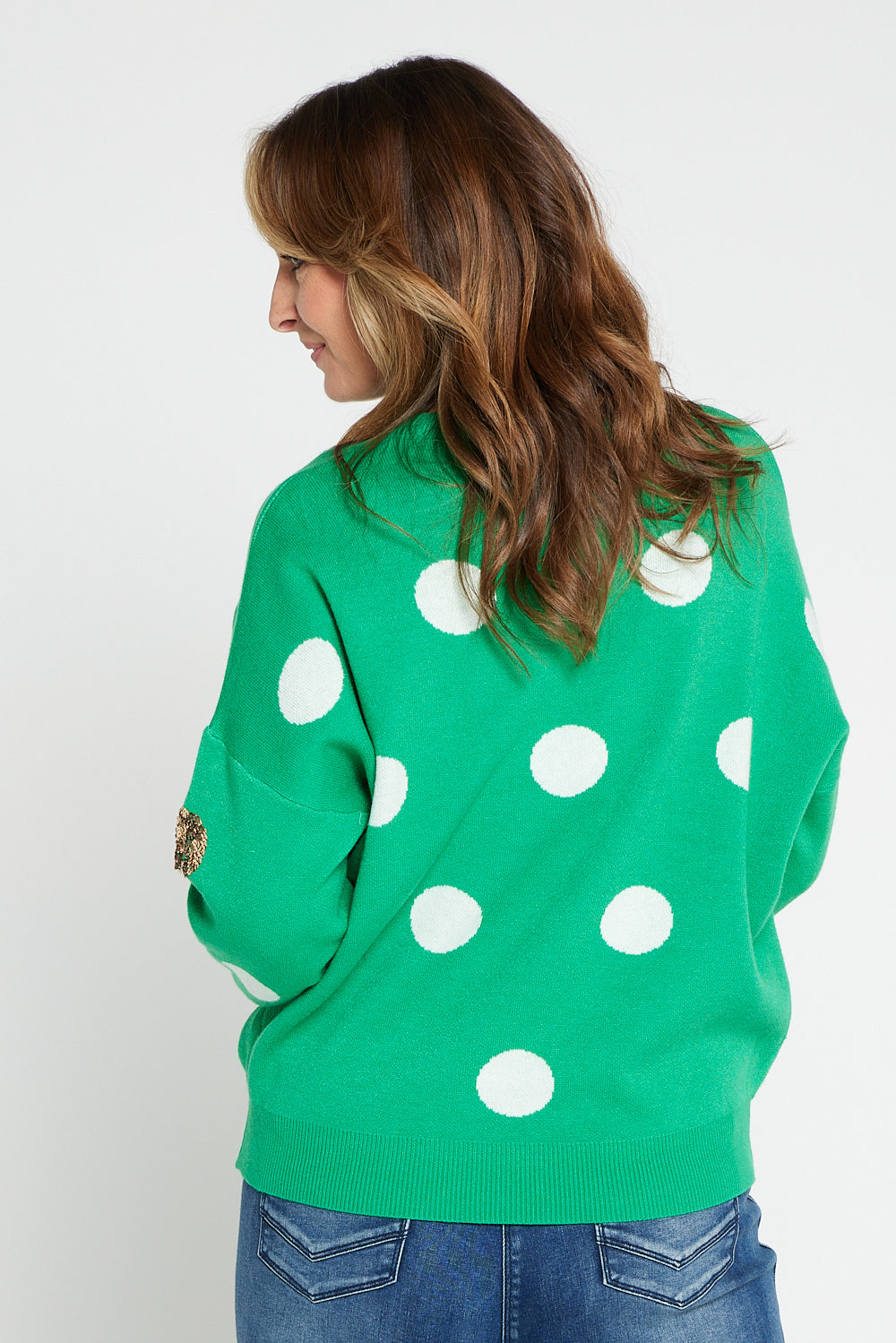 Green polka deals dot sweater