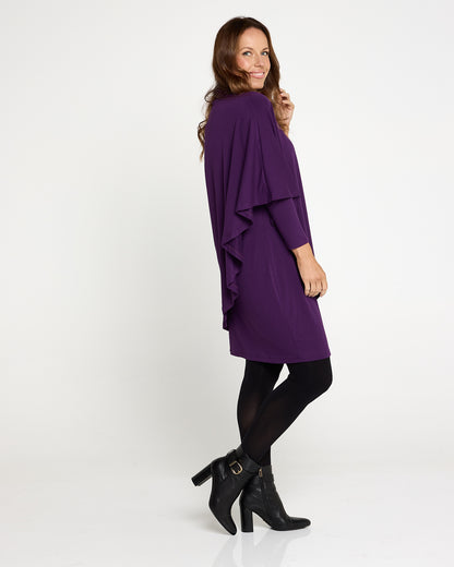 Tova Cape Dress - Purple