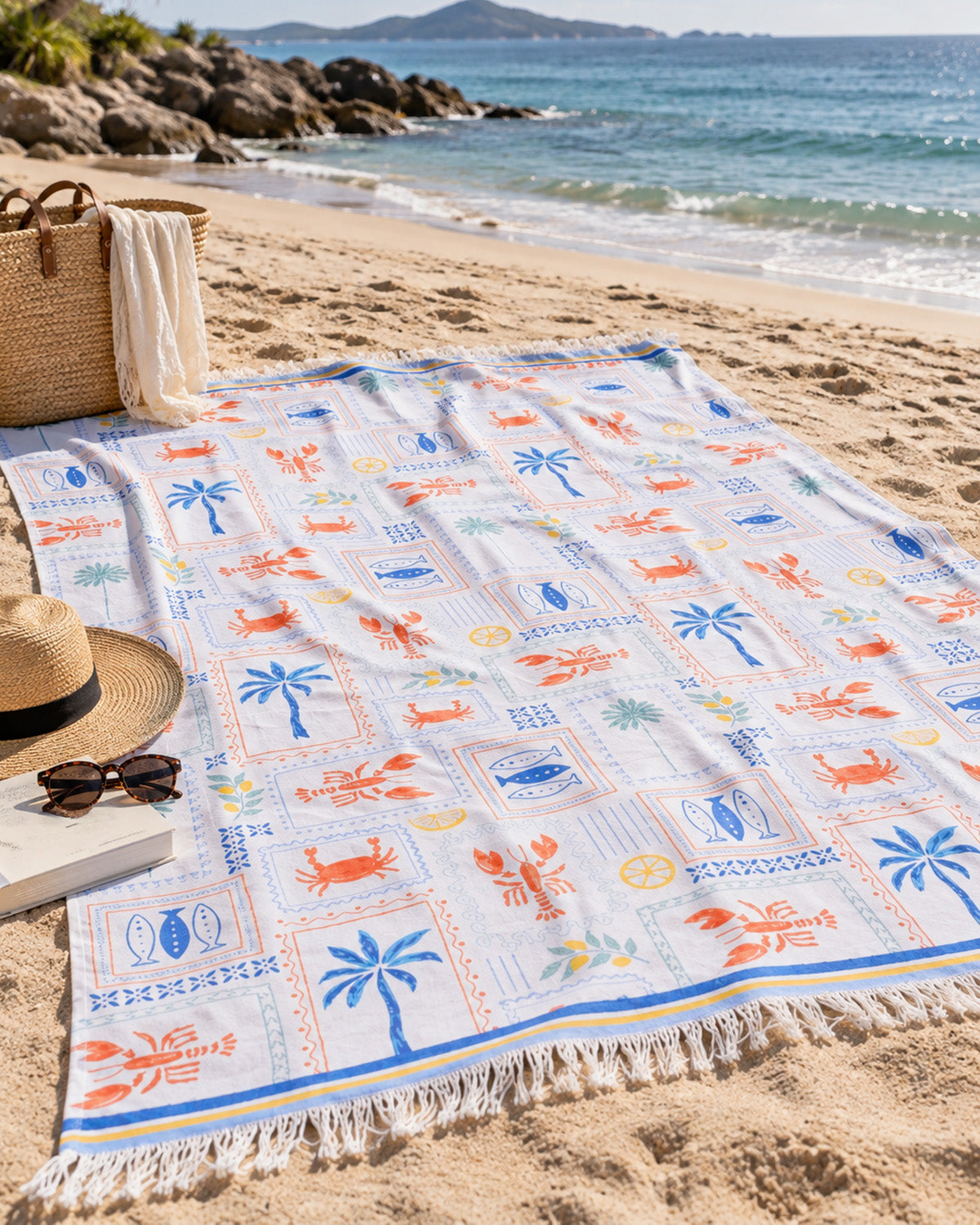 Capri Beach Towel - Red Lobster