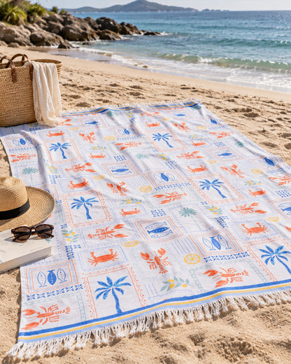 Capri Beach Towel - Red Lobster