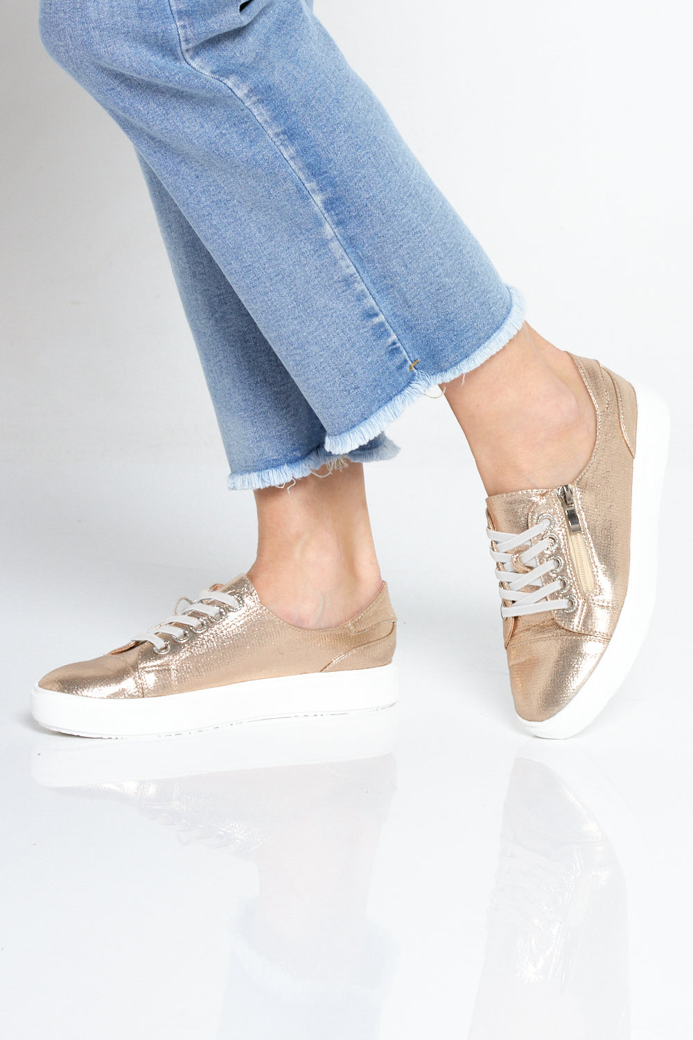 Cara Sneakers Rose Gold Women s Comfortable Shoes TULIO Fashion