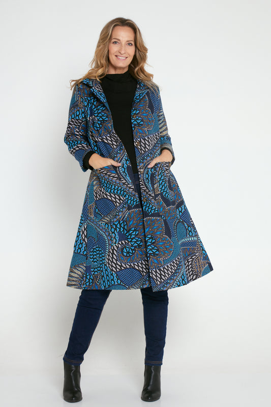Carlton Fleece Lined Coat - Lapis Lazuli