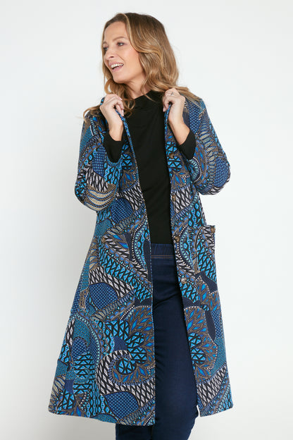 Carlton L/S Fleece Lined Coat - Lapis Lazuli