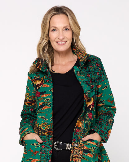 Carlton L/S Fleece Lined Jacket - Emerald Tapestry