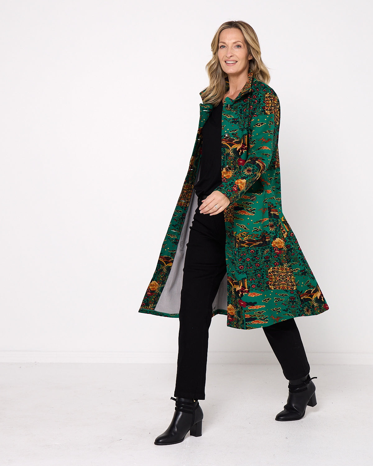 Carlton L/S Fleece Lined Jacket - Emerald Tapestry