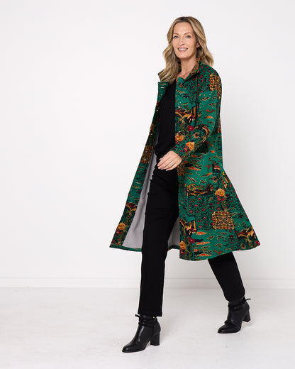 Carlton L/S Fleece Lined Jacket - Emerald Tapestry