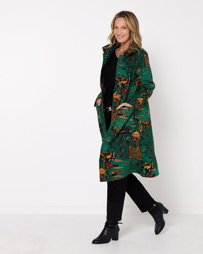 Carlton L/S Fleece Lined Jacket - Emerald Tapestry