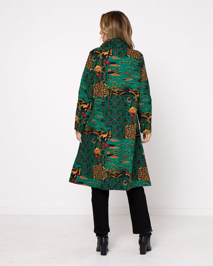 Carlton L/S Fleece Lined Jacket - Emerald Tapestry