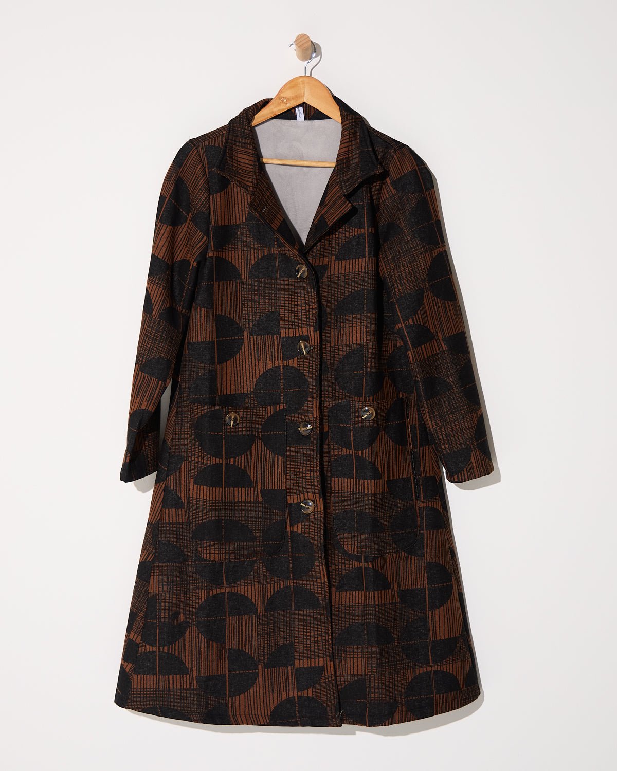 Carlton L/S Fleece Lined Jacket - Chestnut Geo