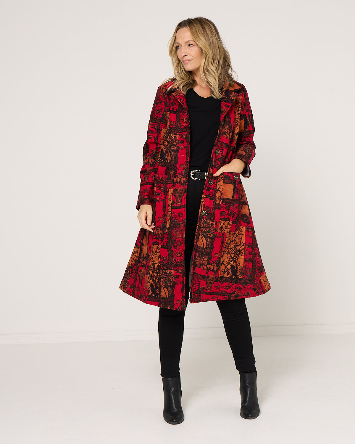 Carlton L/S Fleece Lined Jacket - Crimson Garden