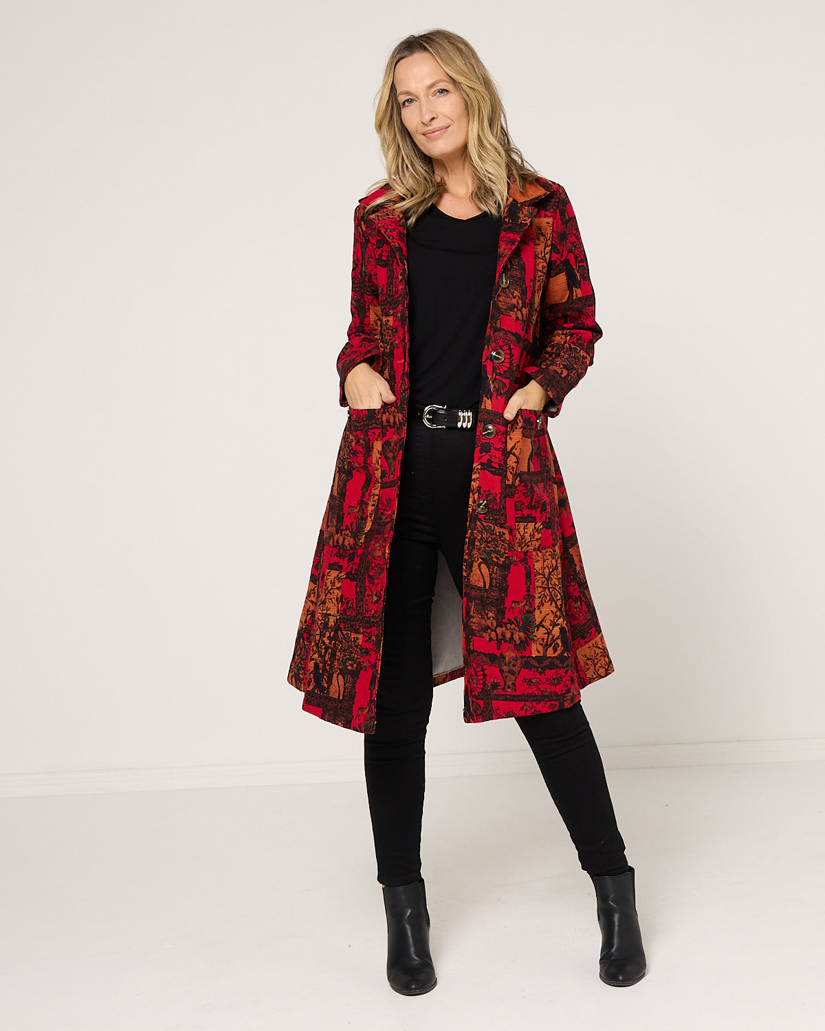 Carlton L/S Fleece Lined Jacket - Crimson Garden