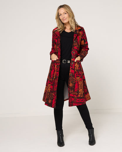 Carlton L/S Fleece Lined Jacket - Crimson Garden